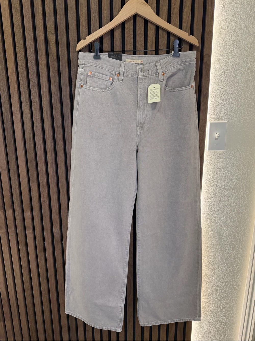 Levi's Premium Ribcage Wide-Leg Jeans - Beige/Purple/Gray